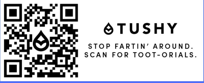 Tushy QR code sticker
