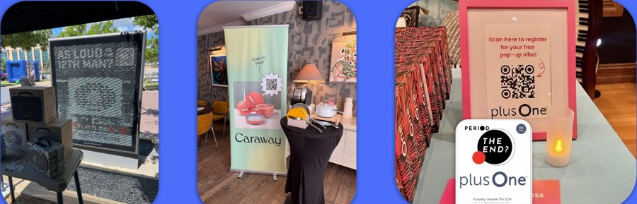 Event examples from Turtlebox Audio, Caraway, and PlusOne